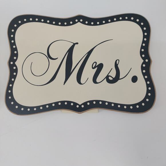 Mr. & Mrs. Signs for Wedding Black White Sweetheart Table Love Bride - Picture 5 of 8